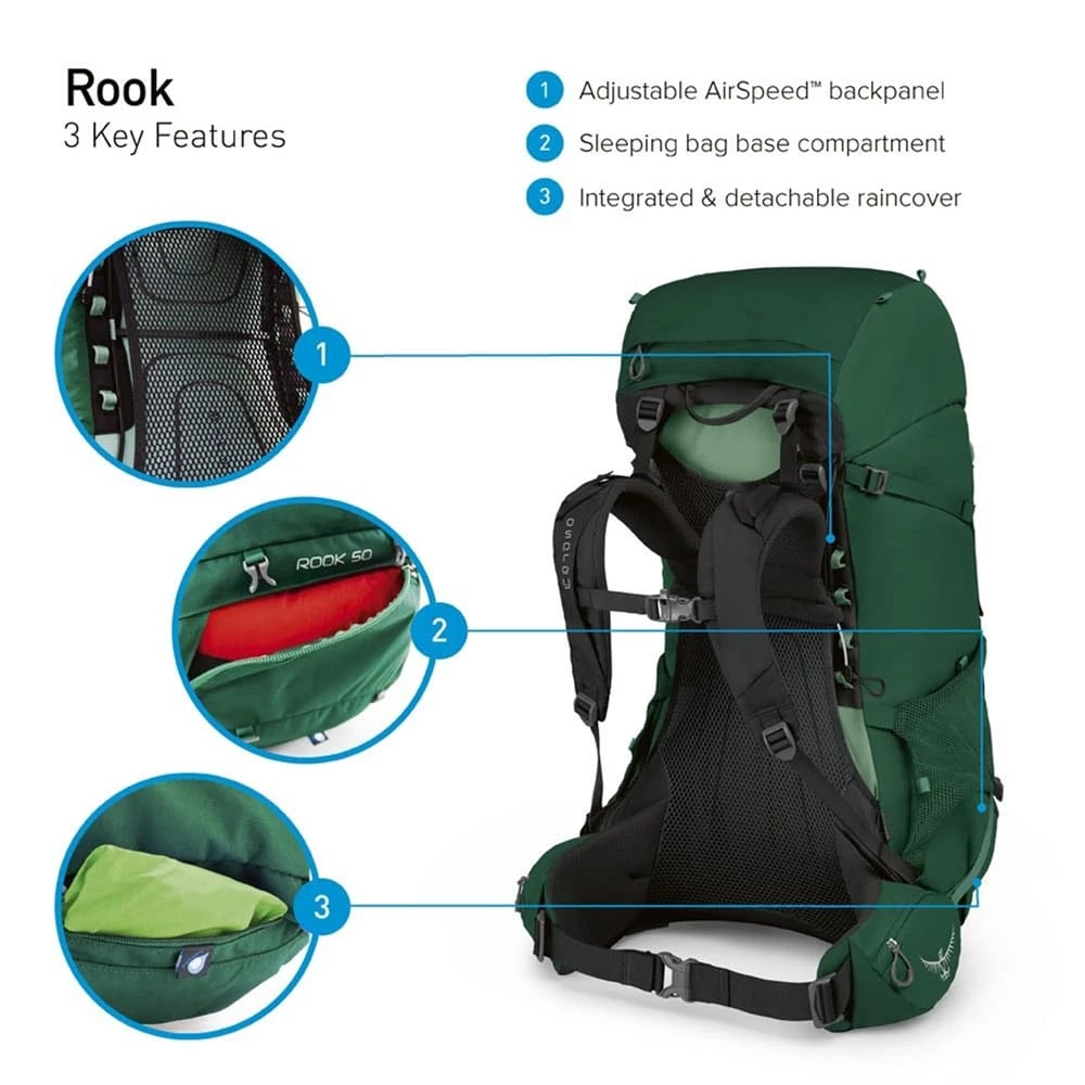 Osprey Rook 50 Wanderrucksack Mallard Green Herren 10 Osprey Rook 50 Wanderrucksack Mallard Green Herren – Bild 8