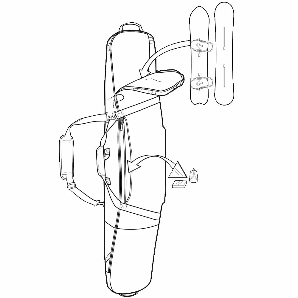 Burton Gig Bag Snowboard-Transport-Tasche True Black Damen, Herren 4 Burton Gig Bag Snowboard-Transport-Tasche True Black Damen, Herren – Bild 2